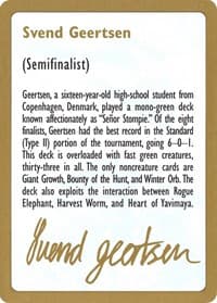 1997 Svend Geertsen Biography Card - World Championship Decks - Magic: The Gathering card