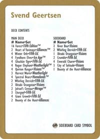 1997 Svend Geertsen Decklist Card - World Championship Decks - Magic: The Gathering card