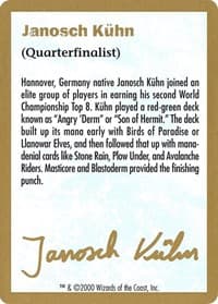 2000 Janosch Kuhn Biography Card - World Championship Decks - Magic: The Gathering card