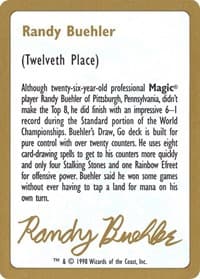1998 Randy Buehler Biography Card - World Championship Decks - Magic: The Gathering card