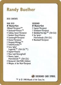 1998 Randy Buehler Decklist Card - World Championship Decks - Magic: The Gathering card