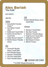 2001 Alex Borteh Decklist Card - World Championship Decks - Magic: The Gathering card