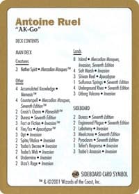 2001 Antoine Ruel Decklist Card - World Championship Decks - Magic: The Gathering card