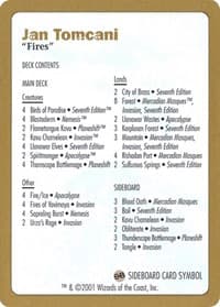 2001 Jan Tomcani Decklist Card - World Championship Decks - Magic: The Gathering card