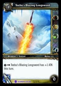 Teebu's Blazing Longsword - Heroes of Azeroth - WoW card
