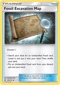 Fossil Excavation Map - SM - Forbidden Light - Pokemon card