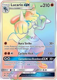 Lucario GX (Secret) - SM - Forbidden Light - Pokemon card