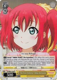 "Do Your Rubesty" Ruby Kurosawa (Parallel Foil) - Love Live! Sunshine!! Extra Booster - Weiss Schwarz card