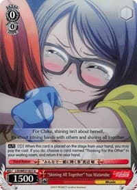 "Shining All Together" You Watanabe (Parallel Foil) - Love Live! Sunshine!! Extra Booster - Weiss Schwarz card
