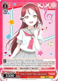 "Aim to Shine" Riko Sakurauchi - Love Live! Sunshine!! Extra Booster - Weiss Schwarz card