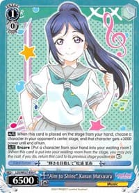 "Aim to Shine" Kanan Matsuura - Love Live! Sunshine!! Extra Booster - Weiss Schwarz card