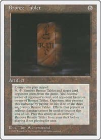 Bronze Tablet - Fourth Edition - Magic: The Gathering card