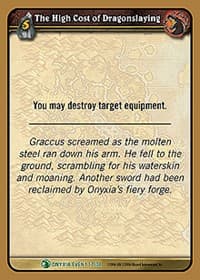 The High Cost of Dragonslaying - Onyxia's Lair - WoW card