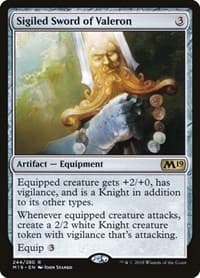 Sigiled Sword of Valeron - Core Set 2019 - Magic: The Gathering card