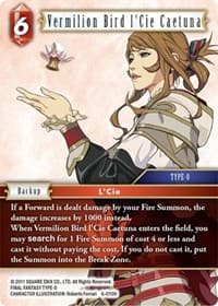 Vermilion Bird l'Cie Caetuna - Opus VI - Final Fantasy TCG card