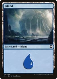 Island (296) - Commander 2018 - Magic: The Gathering card