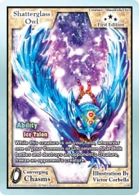 Shatterglass Owl - Converging Chasms - Exodus TCG card
