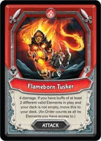 Flameborn Tusker (Unclaimed) - Kindred - Lightseekers TCG card