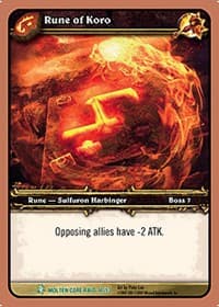 Rune of Koro - Molten Core - WoW card