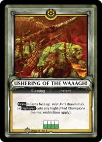 Ushering of the Waaagh! (Claimed) - Wave 1 - Warhammer Age of Sigmar Champions TCG card