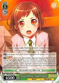 "Always Starting" Tsugumi Hazawa - BanG Dream! Girls Band Party! - Weiss Schwarz card