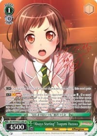 "Always Starting" Tsugumi Hazawa (B) (SP) - BanG Dream! Girls Band Party! - Weiss Schwarz card