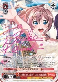 "Bride For A Day" Saya Yamabuki (B) (SP) - BanG Dream! Girls Band Party! - Weiss Schwarz card