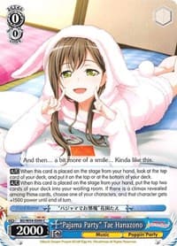 "Pajama Party" Tae Hanazono - BanG Dream! Girls Band Party! - Weiss Schwarz card