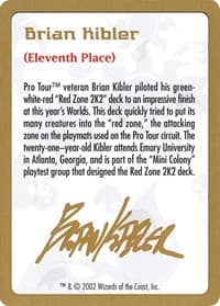 2002 Brian Kibler Biography Card - World Championship Decks - Magic: The Gathering card