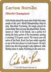 2002 Carlos Romao Biography Card - World Championship Decks - Magic: The Gathering card