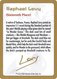 2002 Raphael Levy Biography Card - World Championship Decks - Magic: The Gathering card