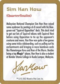 2002 Sim Han How Biography Card - World Championship Decks - Magic: The Gathering card