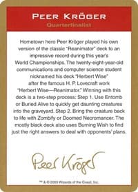 2003 Peer Kroger Biography Card - World Championship Decks - Magic: The Gathering card