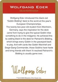 2003 Wolfgang Eder Biography Card - World Championship Decks - Magic: The Gathering card