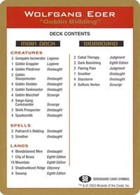 2003 Wolfgang Eder Decklist Card - World Championship Decks - Magic: The Gathering card