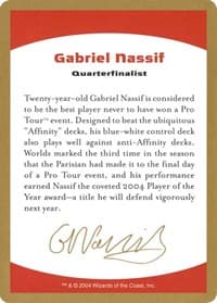 2004 Gabriel Nassif Biography Card - World Championship Decks - Magic: The Gathering card