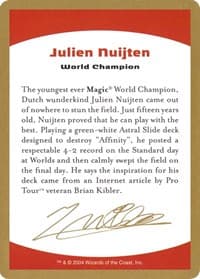 2004 Julien Nuijten Biography Card - World Championship Decks - Magic: The Gathering card