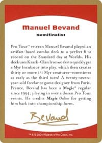 2004 Manuel Bevand Biography Card - World Championship Decks - Magic: The Gathering card