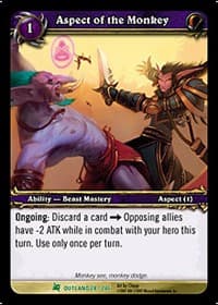 Aspect of the Monkey - Fires of Outland - WoW card