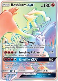 Reshiram GX (Secret) - Dragon Majesty - Pokemon card