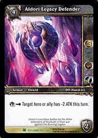Aldori Legacy Defender - Fires of Outland - WoW card