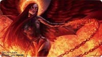 Magic Grand Prix 2016 Playmat: Nagoya (Version 2) - "Fire and Iron" Angel - Steve Argyle Commissioned Artwork - Magic Promotional Playmats - Playmats card