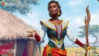 Magic Grand Prix 2018 Playmat: Washington (Version 2) - Niambi, Faithful Healer - Magic Promotional Playmats - Playmats card