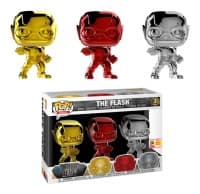 Justice League: The Flash 3-Pack (Metallic) (SDCC 2018 Exclusive) - Pop! Vinyl - Funko card