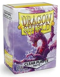 Dragon Shield Matte Sleeves - Clear/Purple (100-Pack) - Dragon Shield Card Sleeves - Card Sleeves card