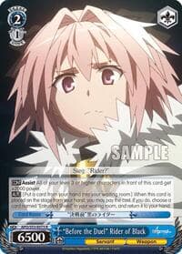 "Before the Duel" Rider of Black - Fate/Apocrypha - Weiss Schwarz card