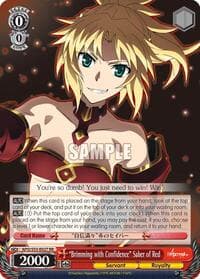 "Brimming with Confidence" Saber of Red - Fate/Apocrypha - Weiss Schwarz card