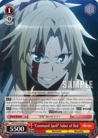 "Command Spell" Saber of Red - Fate/Apocrypha - Weiss Schwarz card
