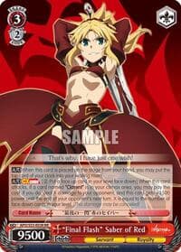 "Final Flash" Saber of Red - Fate/Apocrypha - Weiss Schwarz card