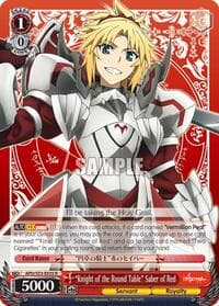 "Knight of the Round Table" Saber of Red - Fate/Apocrypha - Weiss Schwarz card